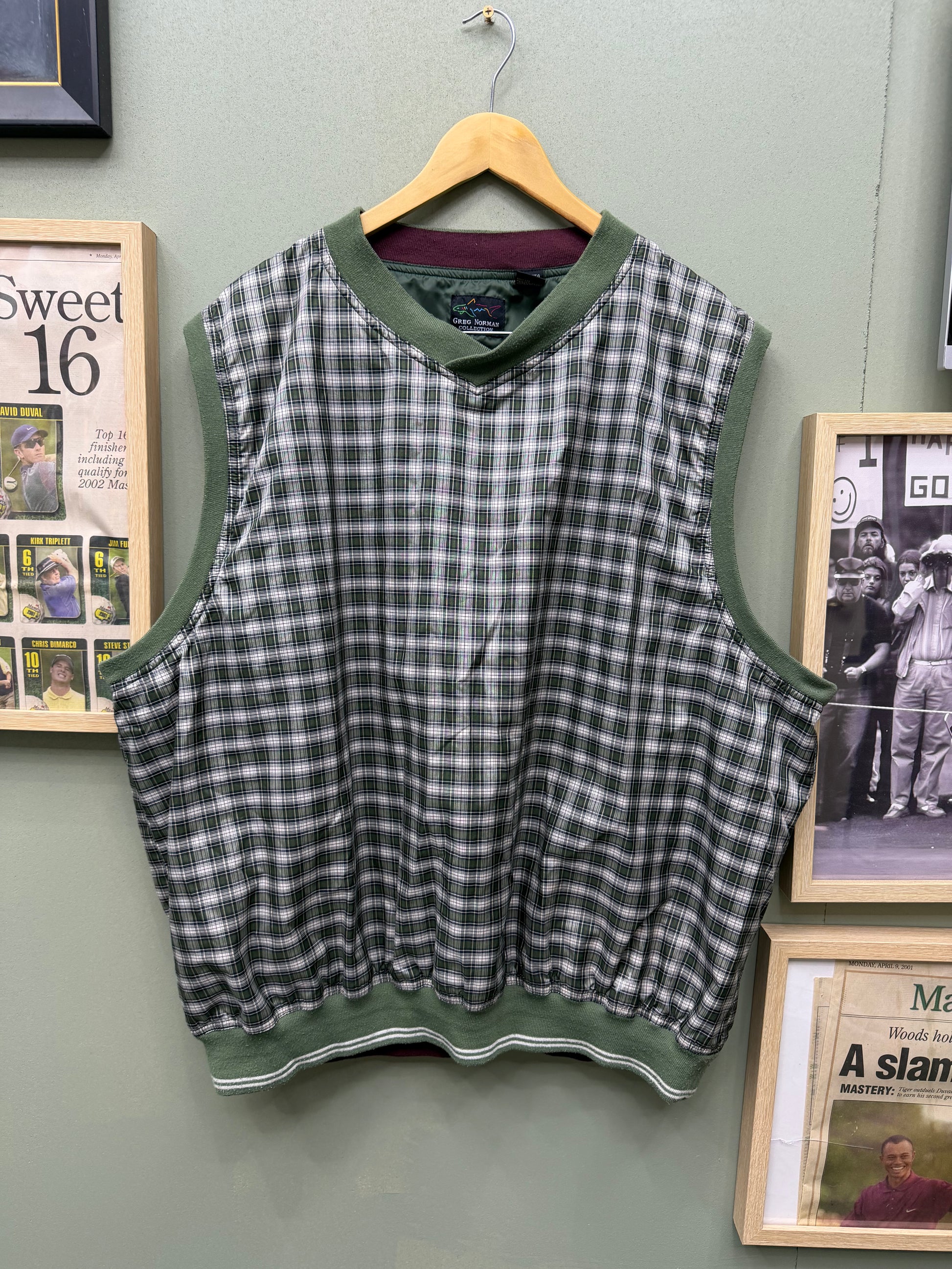 Greg Norman Plaid Vest XXL