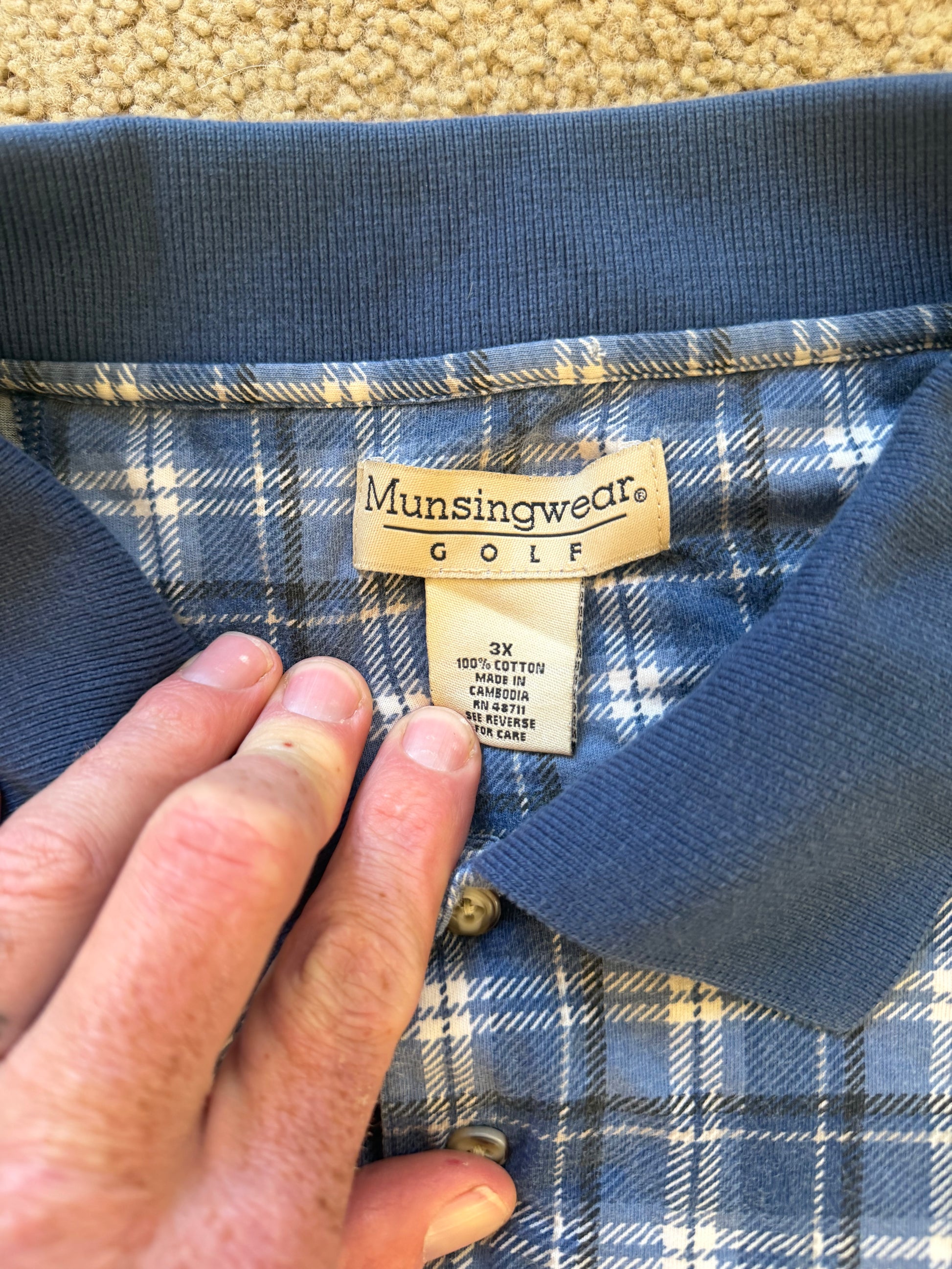 Plaid Golf Polo XXXL