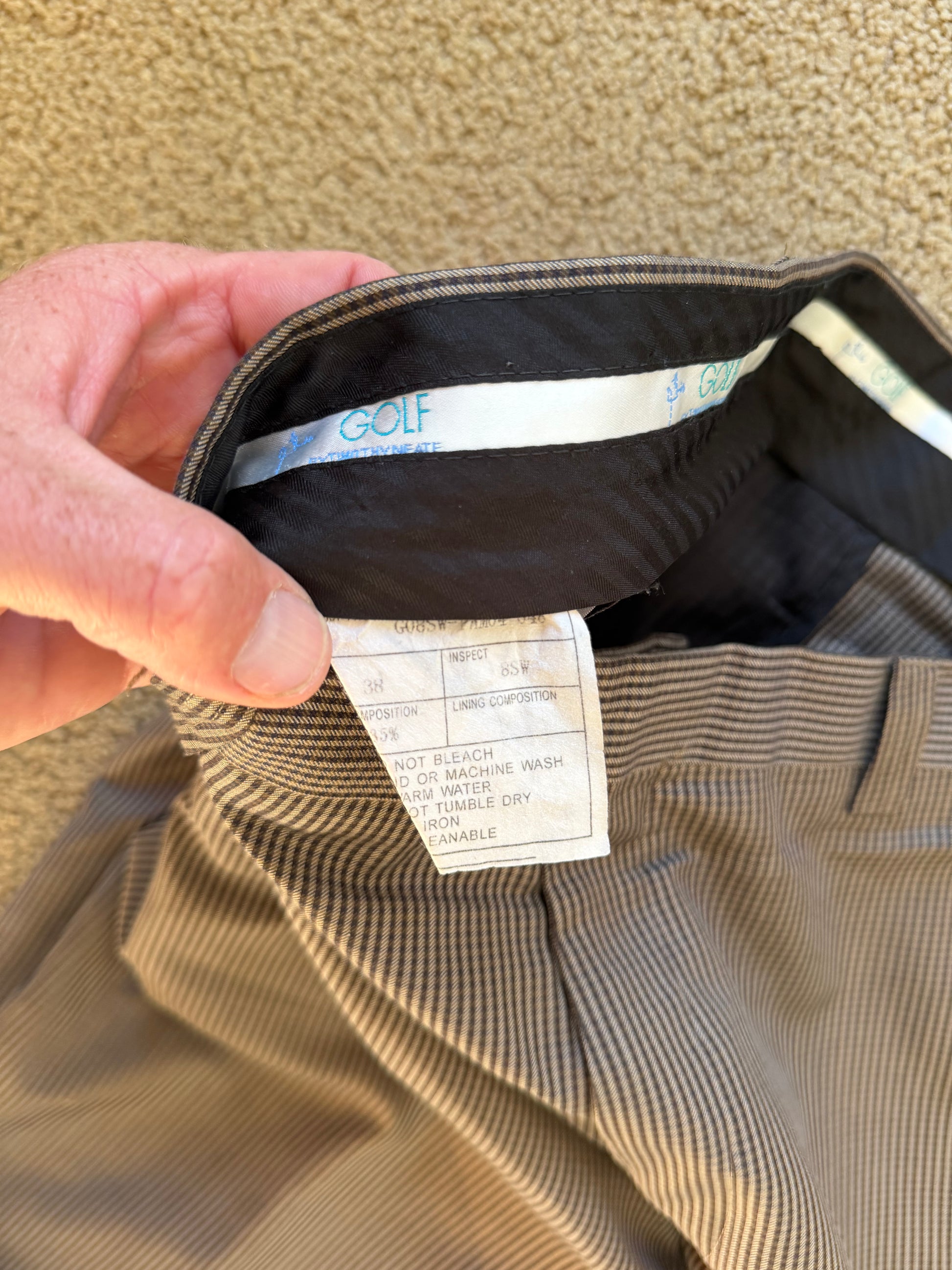 Vintage check golf pants 38